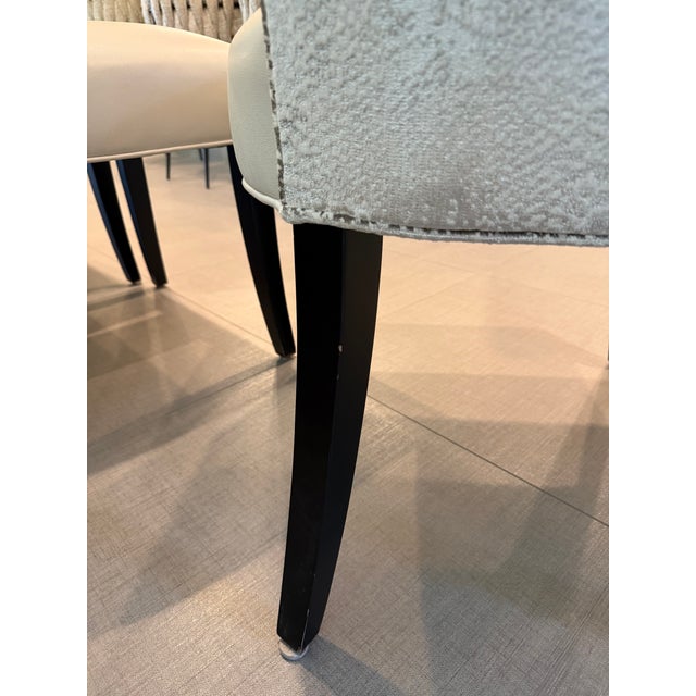 Custom Designed Crate & Barrel Two-Tone Upholstered Dining Chairs – Set of 10 For Sale - Image 15 of 17