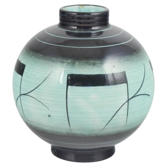 1930s Vintage Art Deco Ceramic Vase with Geometric Pattern by Ilse Claesson for Rörstrand, 1930s For Sale - Image 5 of 5