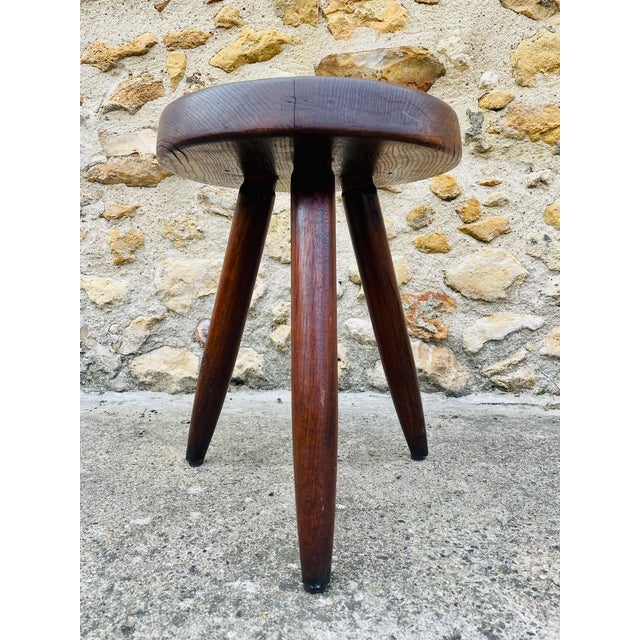 Vintage High Ash Berger Stool attributed to Charlotte Perriand, 1950s For Sale - Image 17 of 18