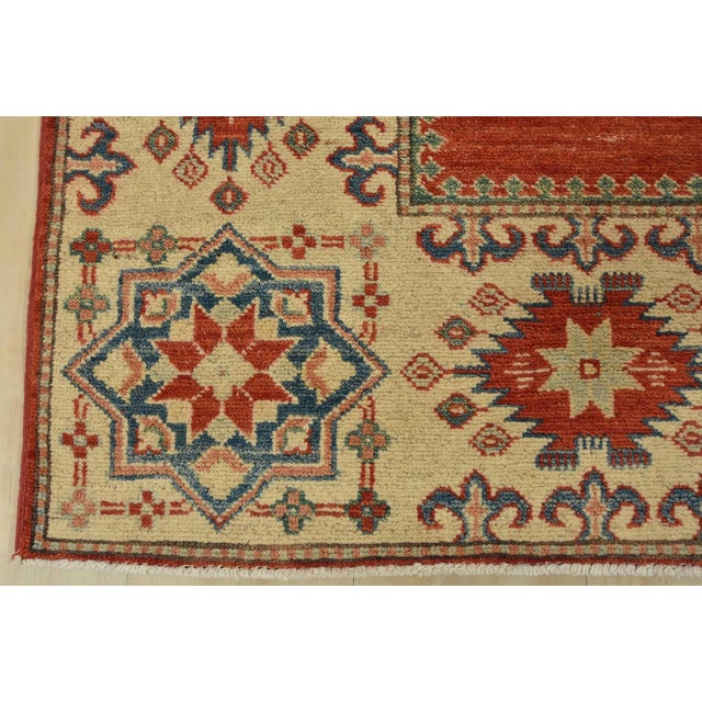 Kazak Runner 4’11” X 13′ Red Wool Tribal Hand-Knotted Oriental Carpet For Sale - Image 10 of 13