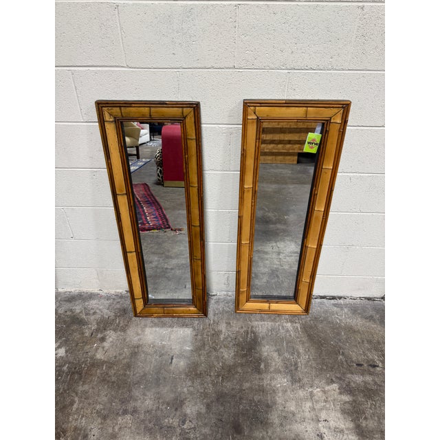 Boho Coastal Vintage Bamboo Mirrors - A Pair For Sale In Richmond - Image 6 of 9