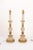 Paint 1940s Large Italian Gilt & Hand-Painted Candlestick Lamps For Sale - Image 7 of 12