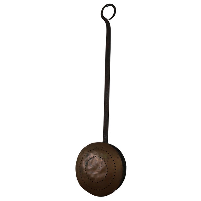 Victorian Antique Late 19th Century Victorian Copper & Cast Iron Bed Warming Pan For Sale - Image 3 of 13