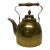 Early 20th Century Late Victorian Brass Tea Kettle With Wood Handle For Sale