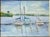 Original Framed Watercolor of Sailboats in Southern Coastal Harbor For Sale - Image 4 of 5