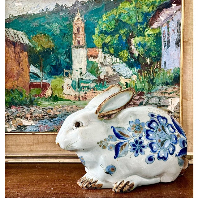 Vintage ‘Ken Edwards Style’ Mexican Tonala Large Pottery Decorated Bunny, Rabbit For Sale - Image 12 of 12