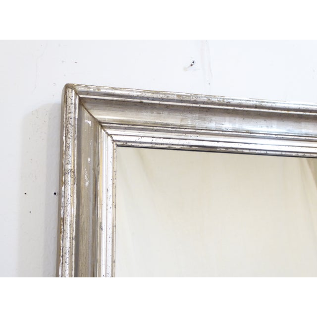 Antique Wide Molding Silverleaf Mirror For Sale - Image 4 of 5