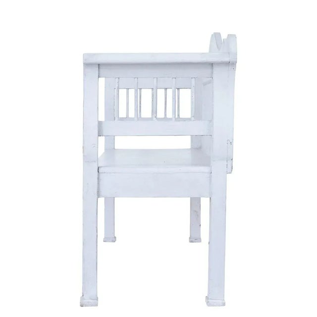 Gustavian Inspired 19th Century Swedish Pine Bench, 1890s For Sale - Image 5 of 8