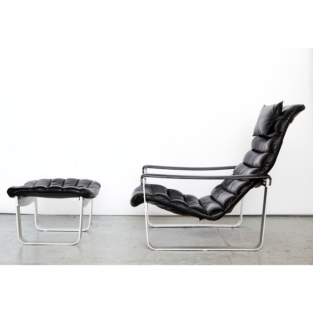 Asko Set of Mid-Century Pulkka Lounge Chair and Ottoman by Ilmari Lappalainen for Asko, 1968 For Sale - Image 4 of 18