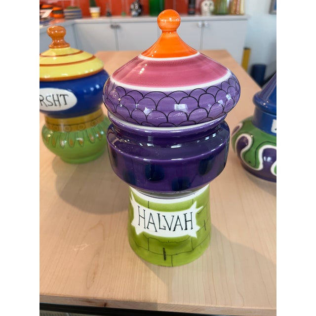 Ceramic 1970s Ceramic Italian Canister Set by Alvino Bagni for Raymor- Set of 4 For Sale - Image 7 of 12