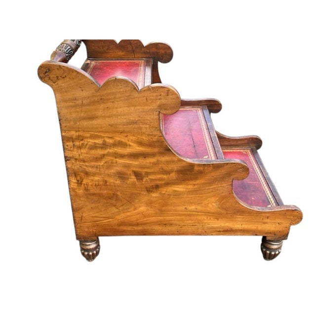 Mid 19th Century Antique English Bed Steps, Commode. Side Table For Sale - Image 5 of 15