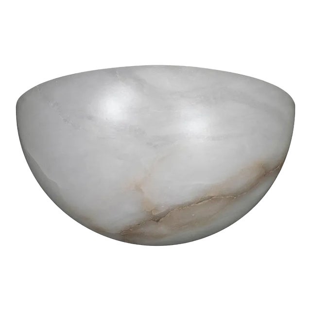 Single Art Deco Inspired Spanish Alabaster Sconce For Sale