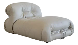 Soriana Chaise Longue in Leather by Afra & Tobia Scarpa for Cassina, 1960s