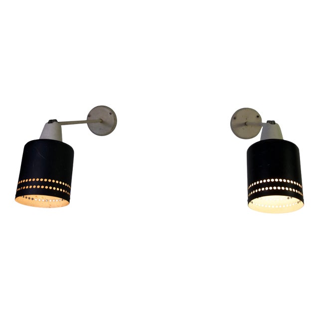 Mid-Century Modern Adjustable Metal Wall Lamps, Germany, 1950s, Set of 2 For Sale