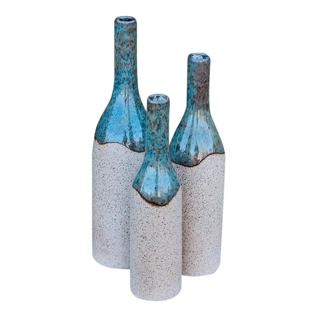 Decorative Speckled Stoneware Bottle Vase (Small) For Sale