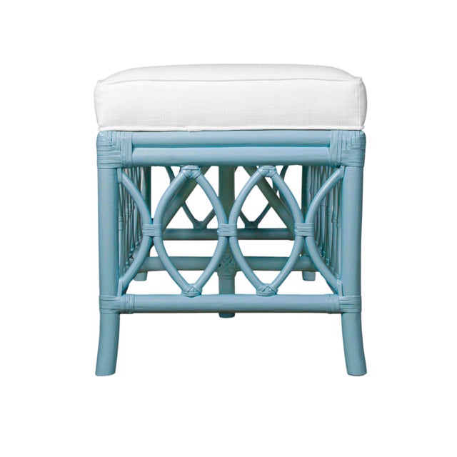 Wood Lillian Bench - Pool Blue For Sale - Image 7 of 8