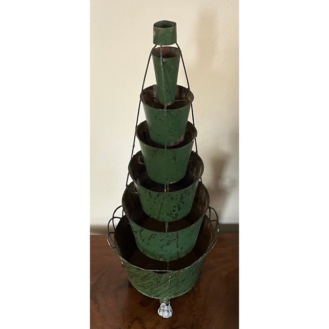 Antique 19th Century French Tole Graduated Seven Tiered Tulipiere Flower Frog Centerpiece For Sale In New York - Image 6 of 12