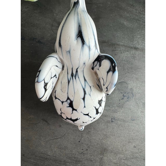 Off-white Archimede Seguso "Bianco Nero" Murano Glass Large Elephant Sculpture, Vintage 1960s MCM (Attributed) For Sale - Image 8 of 12