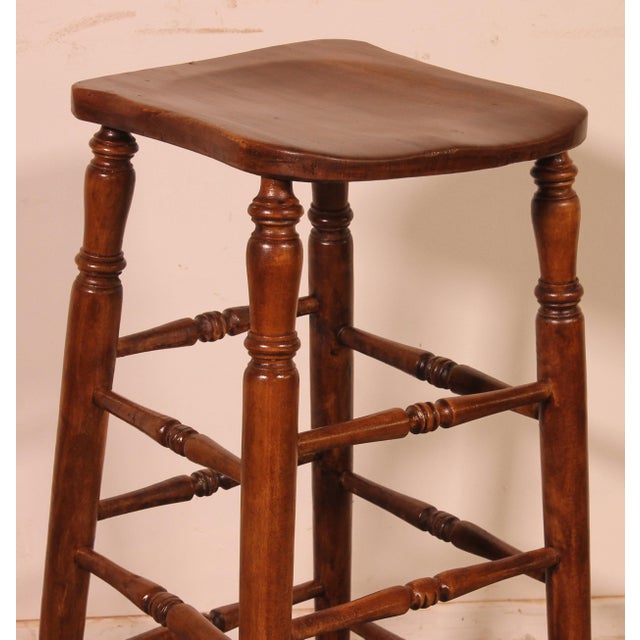 19th Century Elm Bar Stool For Sale - Image 3 of 11