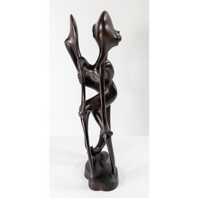 Mid-Century Modern African Carved Abstract Ebony Sculpture For Sale - Image 4 of 12