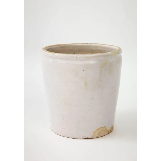 Small 19th century French confit pot or jar. Handcrafted. Originally used to store and preserve food.