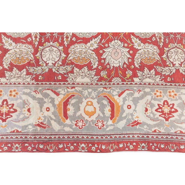 Red Exquisite 19th-Century Turkish Hereke Rug For Sale - Image 8 of 9