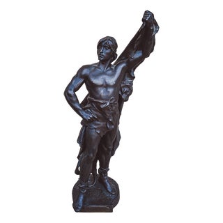 Eugene Marioton, The Youth of Hercules, Bronze Statue, 1800s For Sale