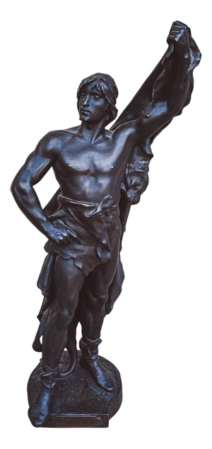 Eugene Marioton, The Youth of Hercules, Bronze Statue, 1800s