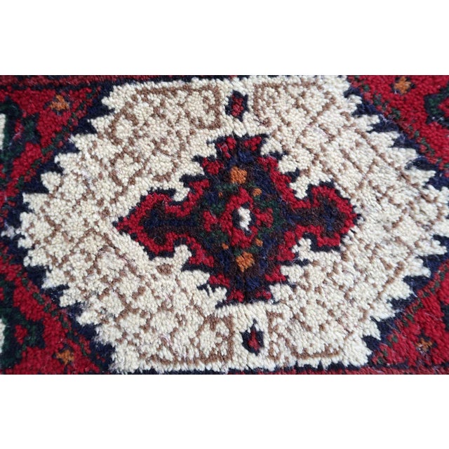 Textile 1970s Vintage Persian Handmade Hamadan Mat For Sale - Image 7 of 9