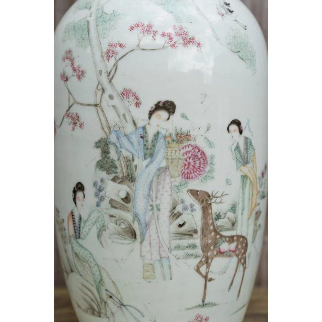 Large Antique Chinese Late Qing Famille Rose Porcelain Vase, 1900s For Sale - Image 9 of 18
