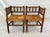 French Provincial Exceptional Pair of French Oak Bobbin Corner Chairs For Sale - Image 3 of 9