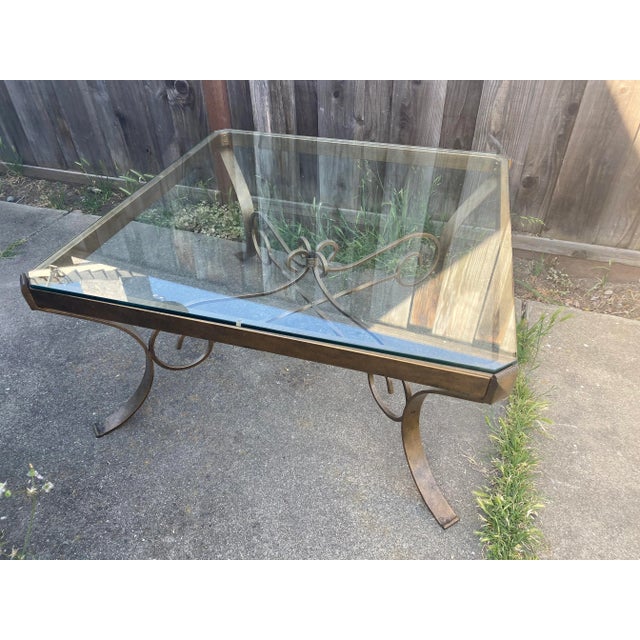 Vintage Glass and Metal Coffee Table For Sale - Image 9 of 9
