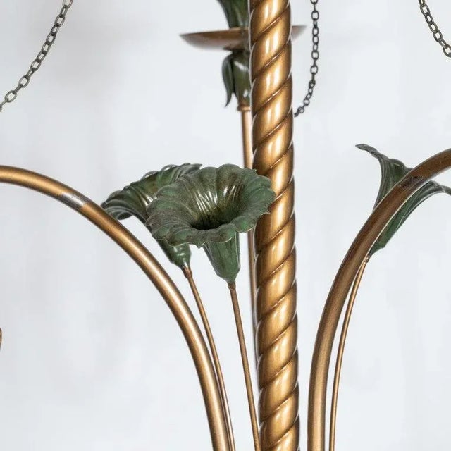 Vintage Curvilinear Painted Metal Chandelier For Sale In New York - Image 6 of 13