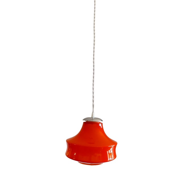 Space Age Orange UFO Pendant Light, 1970s For Sale