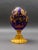 Mid 20th Century Mid 20th Century Style of Faberge Cobalt Blue Cut Crystal Gold Gilt Floral Love Birds Egg For Sale - Image 5 of 6