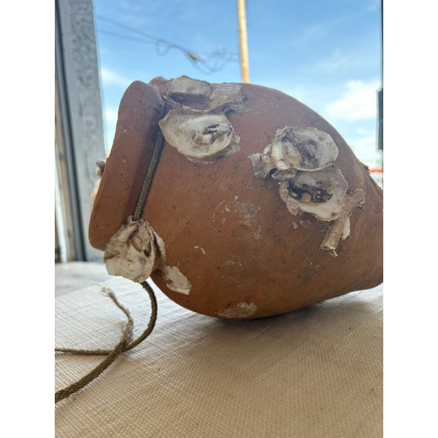 Antique Mediterranean Terracotta Octopus Trap With Oyster Growth – Authentic Fisherman’s Pot For Sale - Image 13 of 14