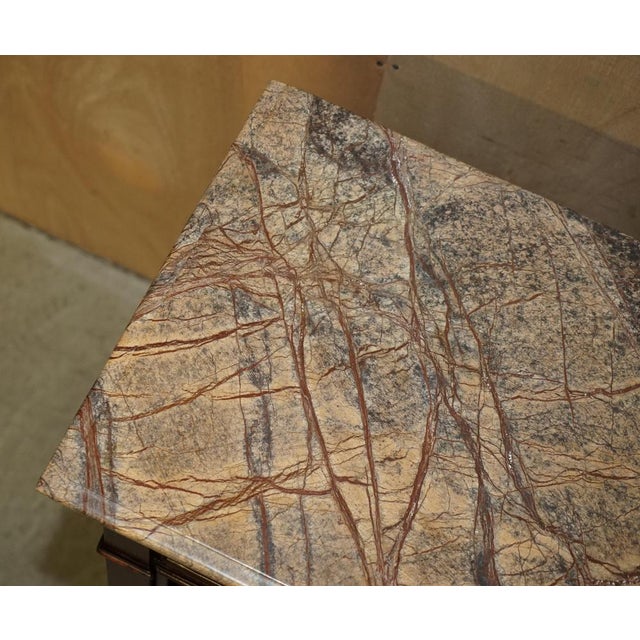 Marble Topped Side Table with Wine Bottle Holders & Serving Tray For Sale - Image 13 of 18