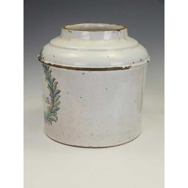 19th Century French Faience Blue and White Ceramic Tabac Tobacco Jar, 1870 For Sale - Image 10 of 18
