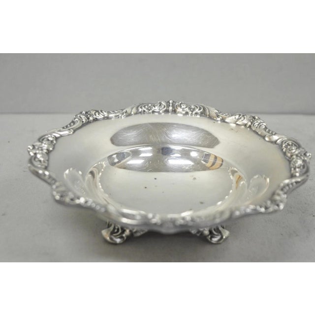 Vintage Poole "Old English" 5005 Silver Plated Small Footed Nut Dish Bowl For Sale - Image 11 of 11