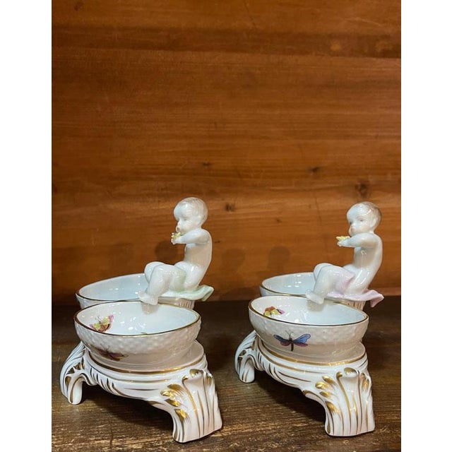 Ceramic Porcelain Salt Cellars by Rotschild for Herend, Hungary, 1960s, Set of 2 For Sale - Image 7 of 15