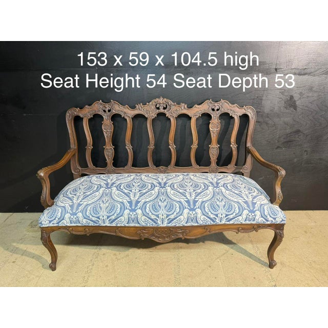 Walnut 3-Seater Couch, 1890 For Sale - Image 11 of 16
