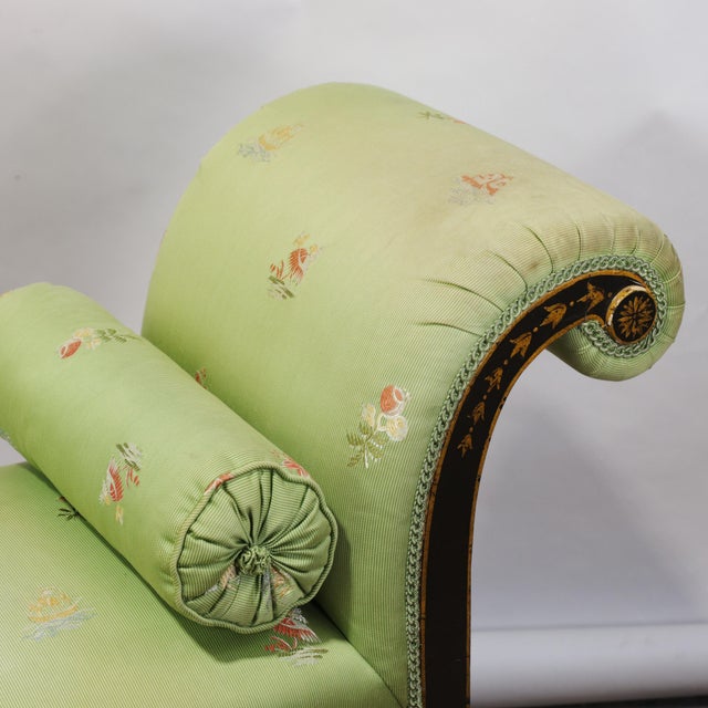 Vintage Regency Style Green Chinoiserie Window Seat Bench For Sale In New York - Image 6 of 11