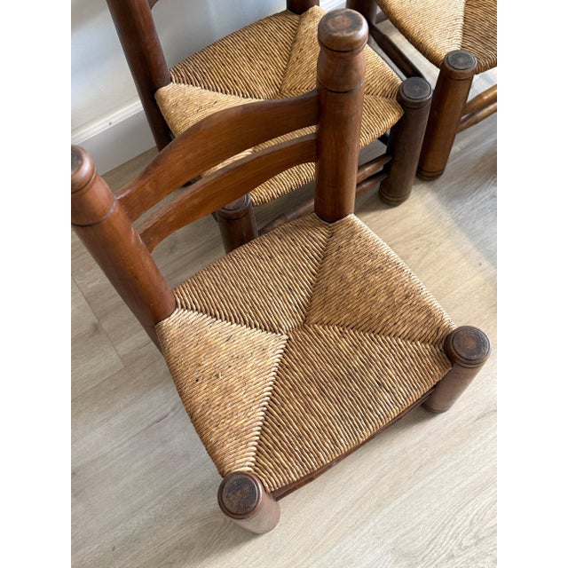Charles Dudouyt Mid 20th Century Set of Four Low Rush Chairs by Charles Dudouyt, Attributed For Sale - Image 4 of 7