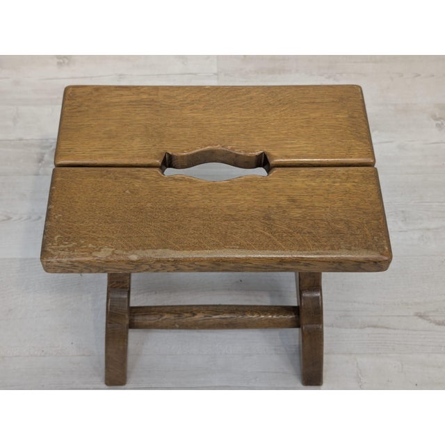 Small Rustic Wood Stool, 1965 For Sale - Image 11 of 12
