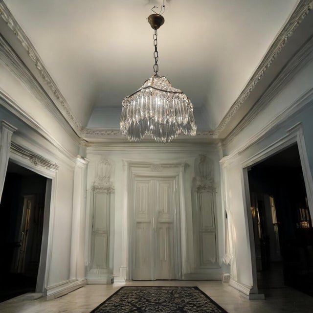 Small Crystal and Brass Pendant, 1960s For Sale - Image 3 of 9