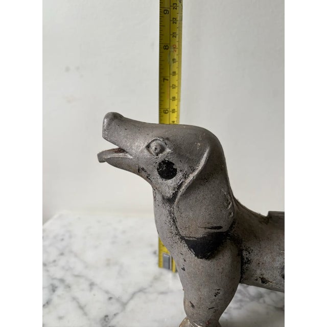 Rare antique mixed metal dachshund doorstop/shoe scraper.