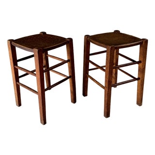 French Country Bistro Stools, 1930s, Set of 2 For Sale