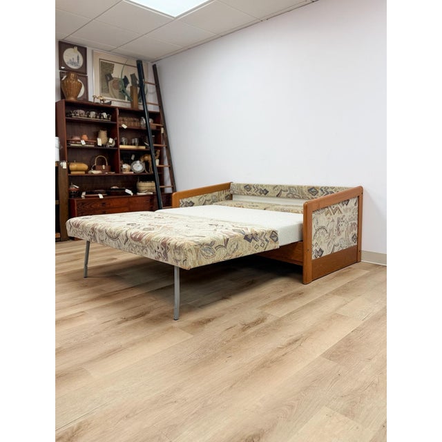 Vintage Sleeper Sofa Hestbæk Style Danish MCM Teak Convertible Daybed Pullout Couch For Sale - Image 15 of 17