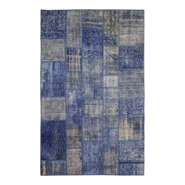 Hand Knotted Antique Patchwork Rug. 6'3" X 9'6" For Sale