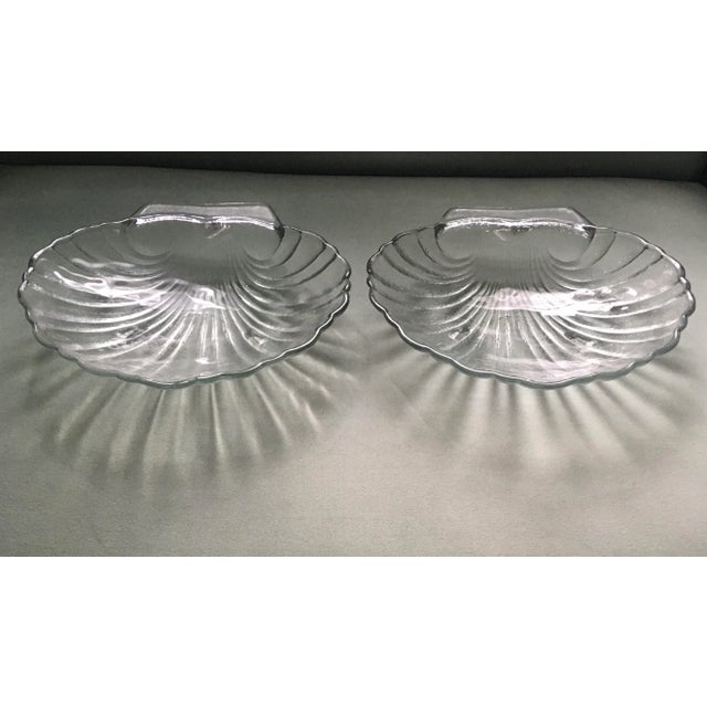 Vintage Pressed Glass Seashell Serving Dishes- a Pair For Sale - Image 10 of 13